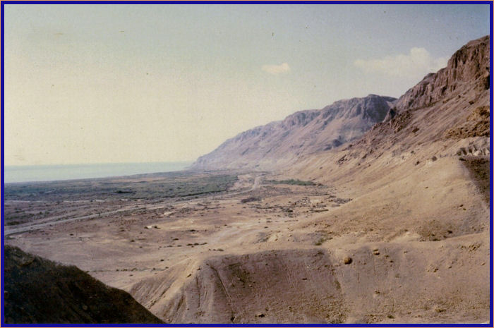 View of Dead Sea from Qumran ruins